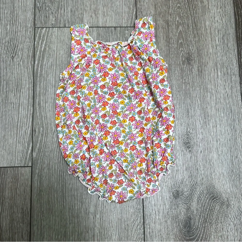 OLD NAVY SLEEVELESS BUBBLE ROMPER FLORAL 18-24MO